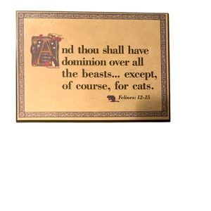 FUNNY WOOD CAT PLAQUE